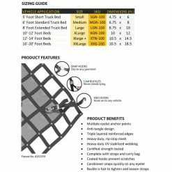 GLADIATOR Cargo Nets 4.75 ft. x 6 ft. Small Heavy-Duty Adjustable Cargo Net Hardware Included -Laurey Sales blacks gladiator cargo nets cargo nets sgn 100 4f 1000