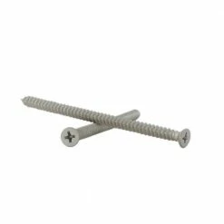 Fringe Screw #10 x 4 in. Satin Nickel Phillips Flat-Head Long Hinge Screw with Oversize Threads to Secure Entry Doors (18-Pack)
