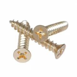 Fringe Screw #12 x 1-1/2 in. Bright Brass Phillips Flat-Head Screw with Oversize Threads for Loose Commercial Door Hinges (60-Pack)