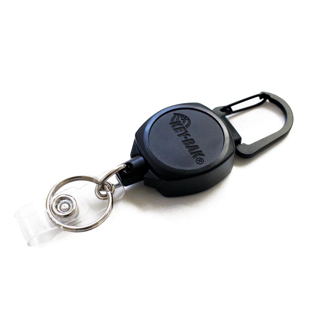 KEY-BAK Sidekick Retractable I.D. Badge and Keychain with 24 in. Retractable Cord, Zinc Alloy Metal Carabiner 1 KEY-BAK Sidekick Retractable I.D. Badge and Keychain with 24 in. Retractable Cord, Zinc Alloy Metal Carabiner