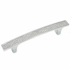 Laurey Bellagio 3.78 in. (96mm) Center-to-Center Polished Chrome Crystal Classic Dual Mount Drawer Pull