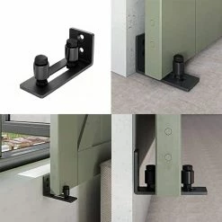 Movisa Matte Black Adjustable Barn Door Guide -Laurey Sales matte black movisa barn door hardware mv8xtat 44 1000
