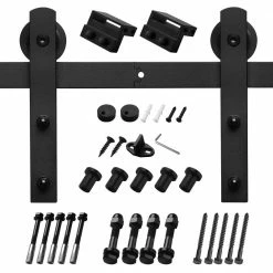 Movisa 10 ft./120 in. I-Shaped Sliding Barn Door Track and Hardware Kit for Single Door