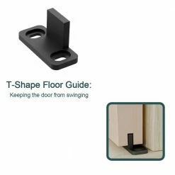 Movisa 4 ft./48 in. J-Shaped Mini Double Barn Door Hardware Kit -Laurey Sales matte black movisa barn door hardware mvhoft7 1f 1000