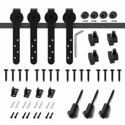 Movisa 4 ft./48 in. J-Shaped Mini Double Barn Door Hardware Kit