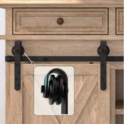 Movisa 3.3 ft./39.6 in. Mini Single Barn Door Hardware Kit -Laurey Sales matte black movisa barn door hardware mvju64r 44 1000