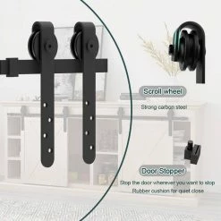 Movisa 3.3 ft./39.6 in. Mini Single Barn Door Hardware Kit -Laurey Sales matte black movisa barn door hardware mvju64r c3 1000