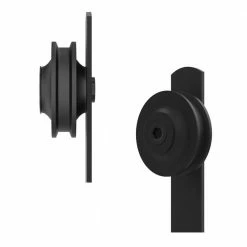 Movisa 8 ft./96 in. I-shaped Sliding Double Barn Door Hardware Kit -Laurey Sales matte black movisa barn door hardware mvsjbmf 1f 1000
