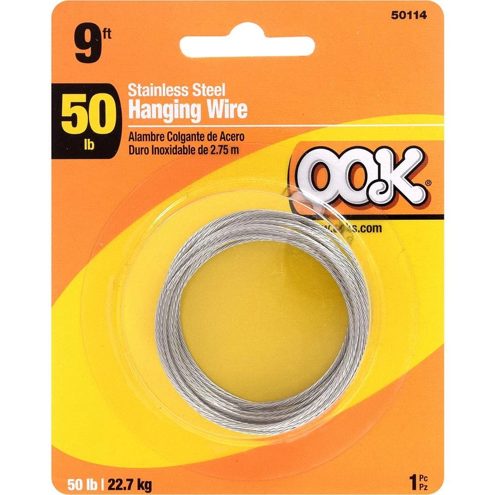 OOK 50 lbs. 9 ft. Durasteel Stainless Steel Hanging Wire 2 OOK 50 lbs. 9 ft. Durasteel Stainless Steel Hanging Wire - Image 2