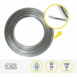 OOK 25 ft. 55 lb. 16-Gauge Galvanized Steel Wire 7 OOK 25 ft. 55 lb. 16-Gauge Galvanized Steel Wire -Laurey Sales metallics ook wire rope 50130 4f 1000