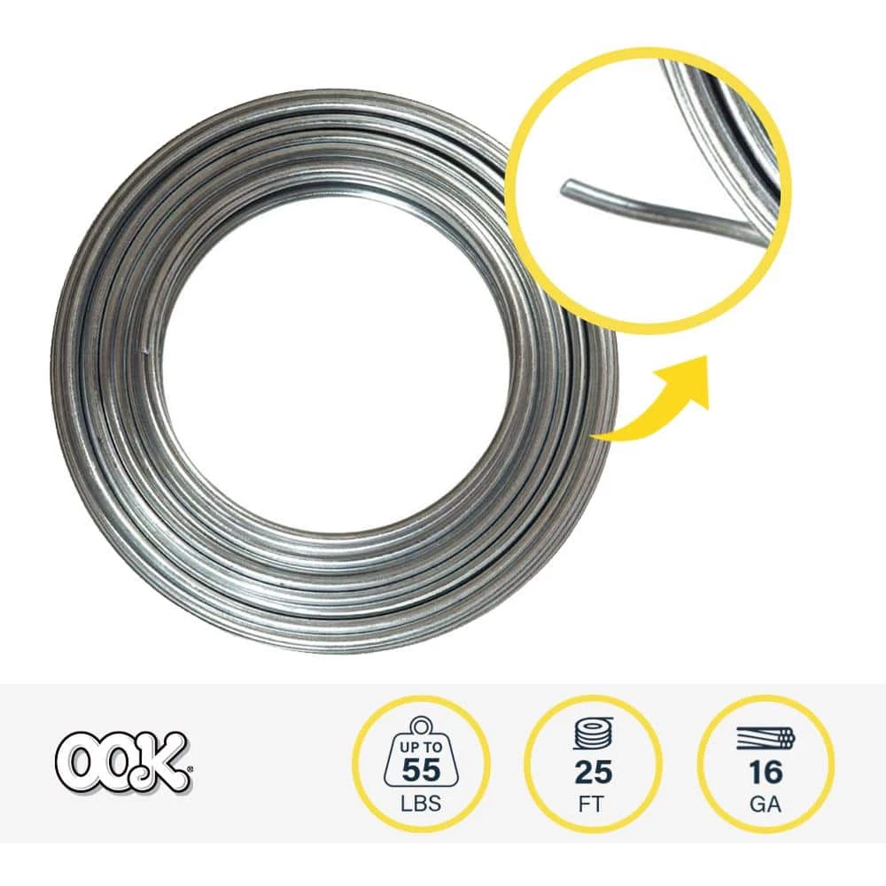 OOK 25 ft. 55 lb. 16-Gauge Galvanized Steel Wire 3 OOK 25 ft. 55 lb. 16-Gauge Galvanized Steel Wire - Image 3