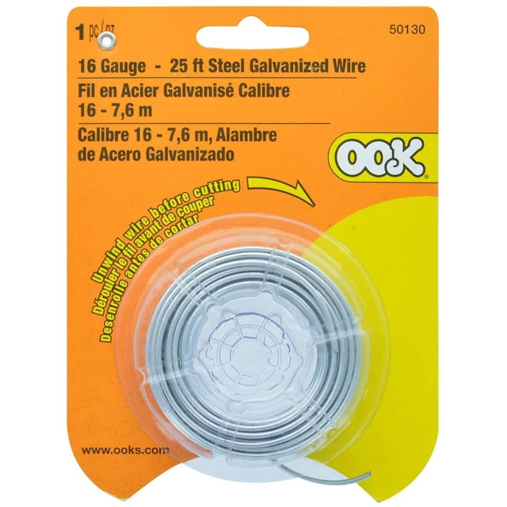 OOK 25 ft. 55 lb. 16-Gauge Galvanized Steel Wire 2 OOK 25 ft. 55 lb. 16-Gauge Galvanized Steel Wire - Image 2