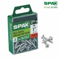 SPAX #8 x 1 in. Zinc Coated Phillips-Square Flat Undercut Head Full Thread Multi-Purpose Screw (30 per Box) -Laurey Sales metallics spax composite fasteners 4101010400252 44 1000