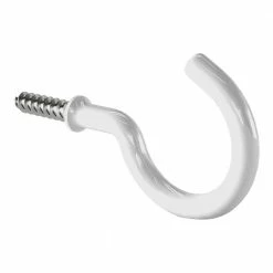 2-1/4 in. White Vinyl Cup Hook (10-Pack)