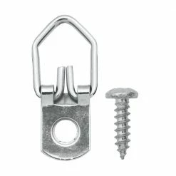 OOK 30 lb. Zinc-Plated Narrow D-Ring Hangers with Screws (3-Pack)