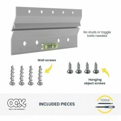 OOK 60 lb. French Cleat Picture Hanger with Wall Dog Mounting Screws Kit (7-Piece) 14 OOK 60 lb. French Cleat Picture Hanger with Wall Dog Mounting Screws Kit (7-Piece) -Laurey Sales ook picture mirror hanging 55310 40 1000