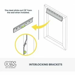 OOK 60 lb. French Cleat Picture Hanger with Wall Dog Mounting Screws Kit (7-Piece) 22 OOK 60 lb. French Cleat Picture Hanger with Wall Dog Mounting Screws Kit (7-Piece) -Laurey Sales ook picture mirror hanging 55310 fa 1000