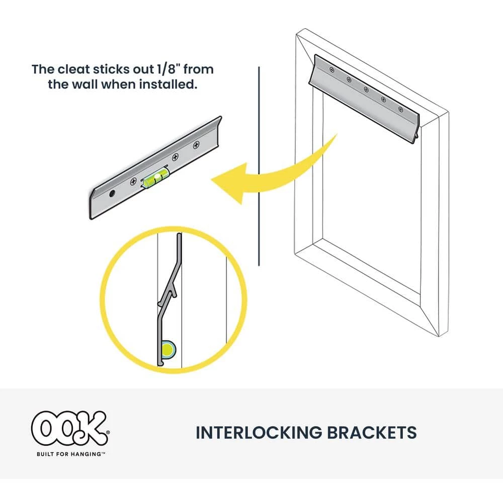 OOK 60 lb. French Cleat Picture Hanger with Wall Dog Mounting Screws Kit (7-Piece) 11 OOK 60 lb. French Cleat Picture Hanger with Wall Dog Mounting Screws Kit (7-Piece) - Image 11
