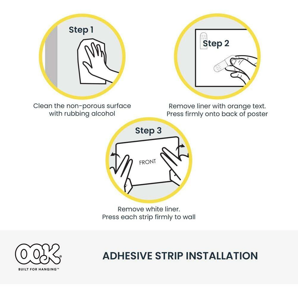 OOK Adhesive Picture Hangers, Tool-Free Picture Hanger Kit, .5 lb, (72 Pieces) 3 OOK Adhesive Picture Hangers, Tool-Free Picture Hanger Kit, .5 lb, (72 Pieces) - Image 3