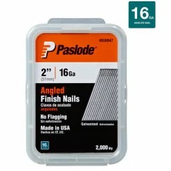 Paslode 2 in. x 16-Gauge Galvanized Angled Nails (2000-Per Box) -Laurey Sales paslode collated finishing nails 650047 66 1000