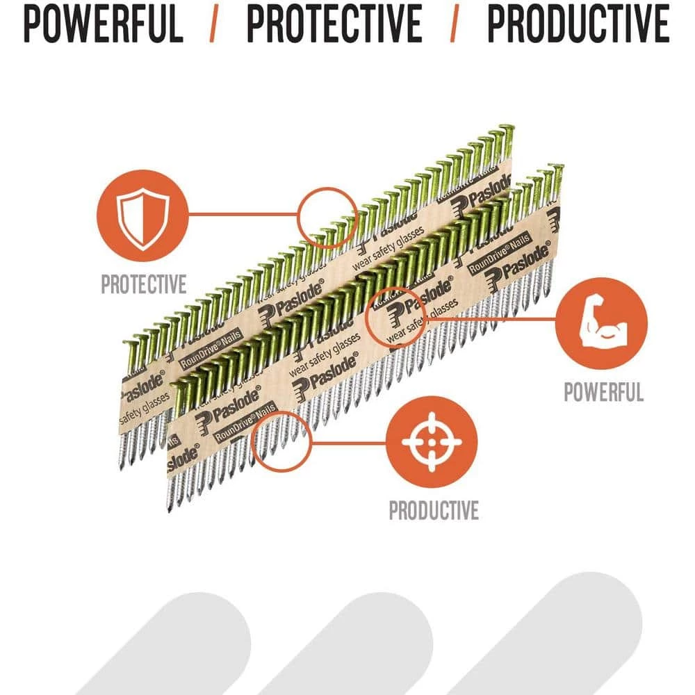 Paslode 2 in. x 0.113-Gauge 30-Degree Galvanized Ring Shank Paper Tape Framing Nails (2,000 per Box) 5 Paslode 2 in. x 0.113-Gauge 30-Degree Galvanized Ring Shank Paper Tape Framing Nails (2,000 per Box) - Image 5
