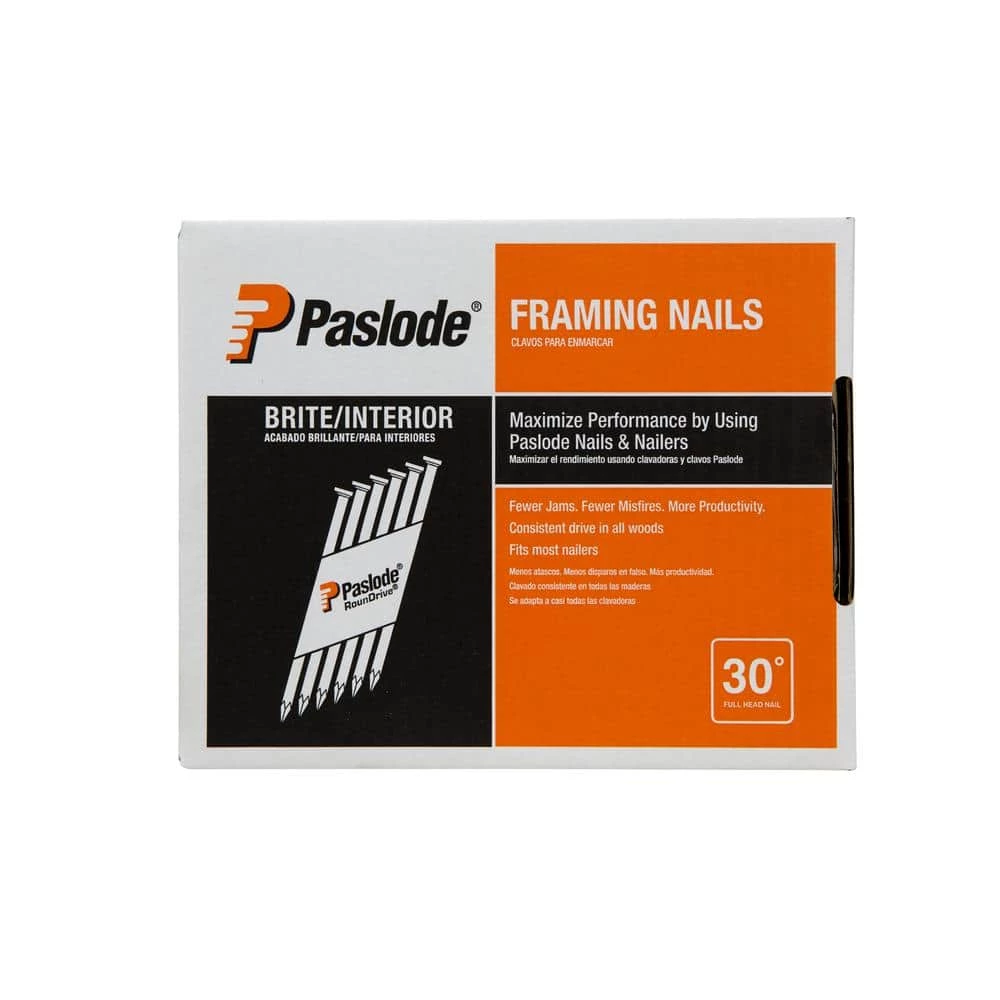 Paslode 2-3/8 in. x 0.113-Gauge 30-Degree Brite Smooth Shank Paper Tape Framing Nails (2000 per Box) 4 Paslode 2-3/8 in. x 0.113-Gauge 30-Degree Brite Smooth Shank Paper Tape Framing Nails (2000 per Box) - Image 4