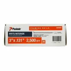 Paslode 3 in. x 0.131-Gauge 30-Degree Brite Smooth Shank Paper Tape Framing Nails (2500 per Box) 14 Paslode 3 in. x 0.131-Gauge 30-Degree Brite Smooth Shank Paper Tape Framing Nails (2500 per Box) -Laurey Sales paslode collated framing nails 650830 40 1000