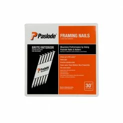 Paslode 3 in. x 0.120-Gauge 30-Degree Brite Smooth Shank Paper Tape Framing Nails (2500 per Box) -Laurey Sales paslode collated framing nails 650836 a0 1000