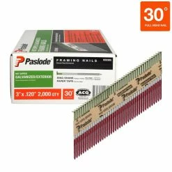 Paslode 3 in. x 0.120-Gauge Galvanized Ring Shank 30° Paper Tape Framing Nails Combo (4 Boxes of Nails, 2000 Nails per Box) 11 Paslode 3 in. x 0.120-Gauge Galvanized Ring Shank 30° Paper Tape Framing Nails Combo (4 Boxes of Nails, 2000 Nails per Box) -Laurey Sales paslode collated framing nails 9996 40 1000
