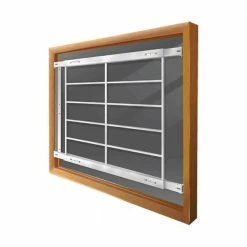 Mr. Goodbar Fixed 42 in. to 54 in. Adjustable Width 6-Bar Window Guard - White