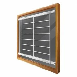 Mr. Goodbar Fixed 42 in. to 54 in. Adjustable Width 8-Bar Window Guard, White
