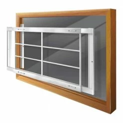 Mr. Goodbar Removable 62 in. to 74 in. Adjustable Width 4-Bar Window Guard - White