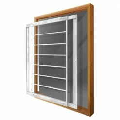 Mr. Goodbar Removable 29 in. to 42 in. Adjustable Width 8-Bar Window Guard, White