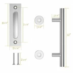 Movisa 12 in. Round Barn Door Handles (2-Piece) 8 Movisa 12 in. Round Barn Door Handles (2-Piece) -Laurey Sales round in silver movisa barn door hardware mv8xj31 c3 1000