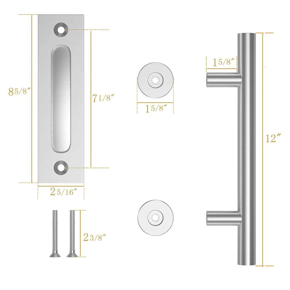 Movisa 12 in. Round Barn Door Handles (2-Piece) 3 Movisa 12 in. Round Barn Door Handles (2-Piece) - Image 3