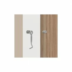 Movisa 12 in. Round Satin Stainless Interior/Exterior Barn Door Handle with Latch Lock -Laurey Sales satin stainless movisa barn door hardware mv8xl39 4f 1000