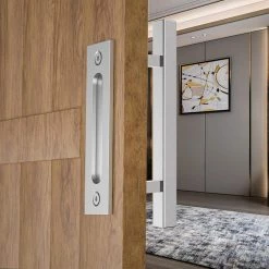 Movisa 10 in. Square Barn Door Handle 9 Movisa 10 in. Square Barn Door Handle -Laurey Sales silver in square movisa barn door hardware mv68pel 31 1000