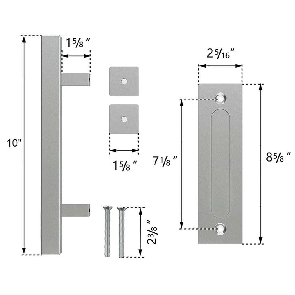 Movisa 10 in. Square Barn Door Handle 4 Movisa 10 in. Square Barn Door Handle - Image 4