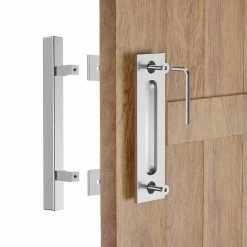 Movisa 10 in. Square Barn Door Handle 7 Movisa 10 in. Square Barn Door Handle -Laurey Sales silver in square movisa barn door hardware mv68pel c3 1000