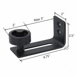 Movisa Matte Black Interior/Exterior Adjustable Floor Guides (Set of 2) -Laurey Sales small and large rollers movisa barn door hardware mvgdmb01 4f 1000