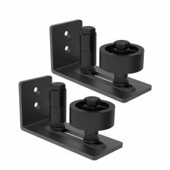 Movisa Matte Black Interior/Exterior Adjustable Floor Guides (Set of 2)
