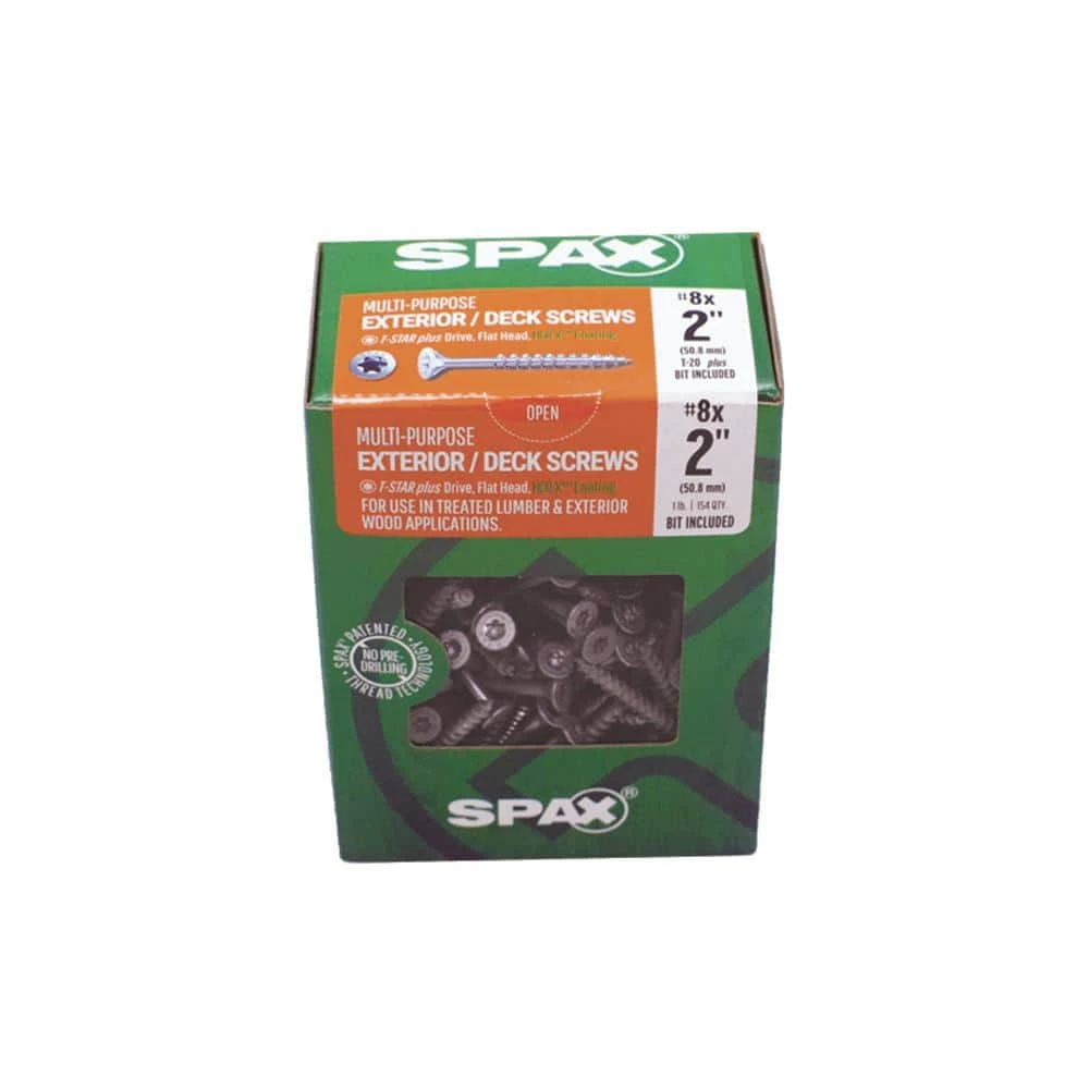 SPAX #8 x 2 in. T-Star Plus Flat Undercut Interior/Exterior HCR-X Screw Multi-Purpose (154-Box) 3 SPAX #8 x 2 in. T-Star Plus Flat Undercut Interior/Exterior HCR-X Screw Multi-Purpose (154-Box) - Image 3