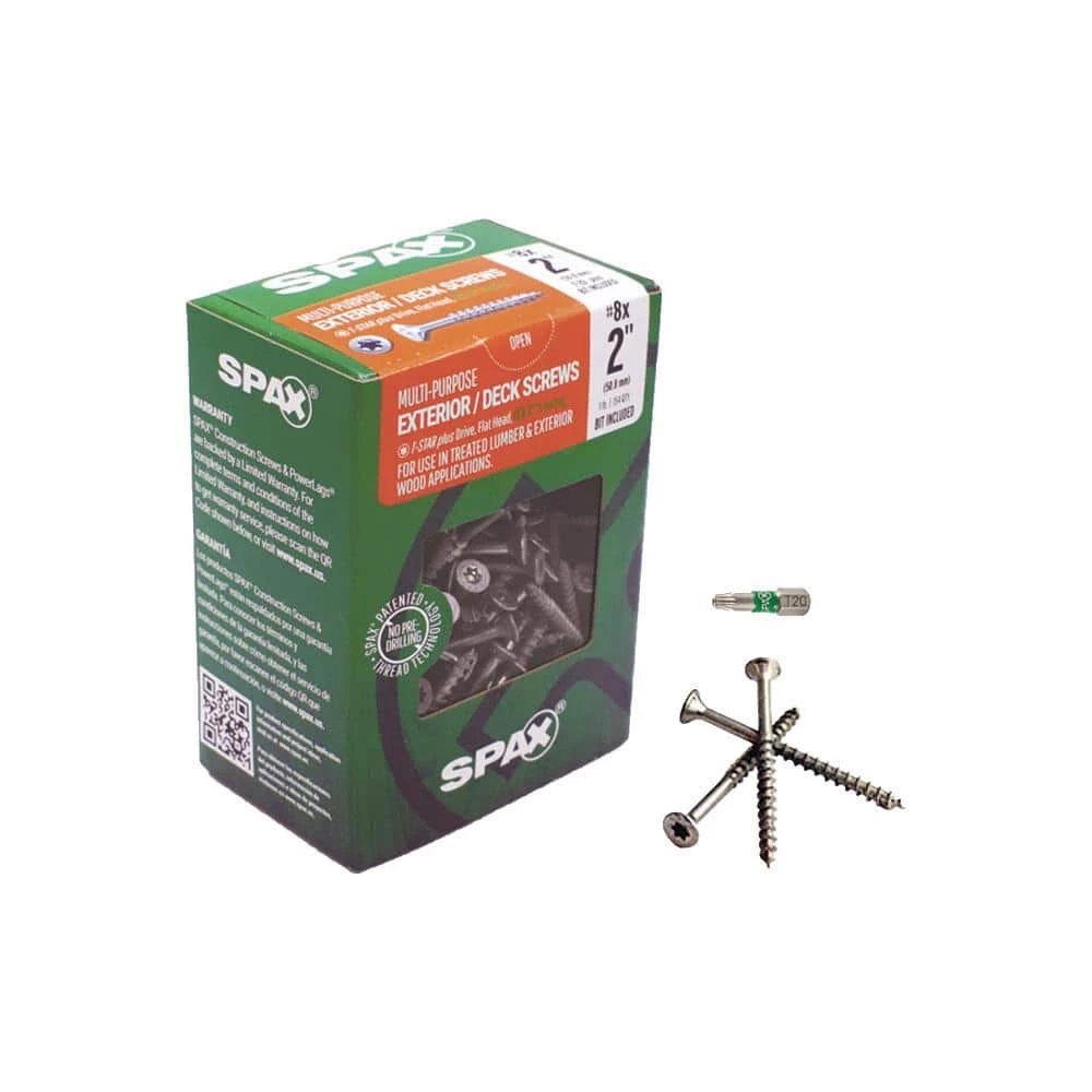 SPAX #8 x 2 in. T-Star Plus Flat Undercut Interior/Exterior HCR-X Screw Multi-Purpose (154-Box) 2 SPAX #8 x 2 in. T-Star Plus Flat Undercut Interior/Exterior HCR-X Screw Multi-Purpose (154-Box) - Image 2