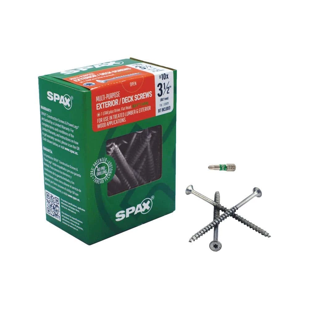 SPAX #10 x 3-1/2 in. T-Star Plus Flat Head Interior/Exterior HCR-X Screw (59-Box) 1 SPAX #10 x 3-1/2 in. T-Star Plus Flat Head Interior/Exterior HCR-X Screw (59-Box)