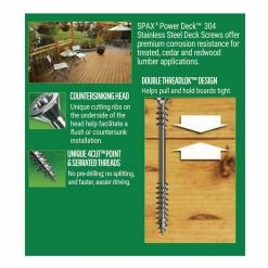 SPAX #10 x 3 in. Stainless Steel T-Star Plus Drive Trim Head Double Lok Thread Screw (66-Box) -Laurey Sales spax decorative screws 45705008402004 1d 1000