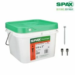 SPAX 1/4 in. x 3 in. Zinc Coated Powerlag Hex Drive Washer Head Lag Screw (500 per Pail)