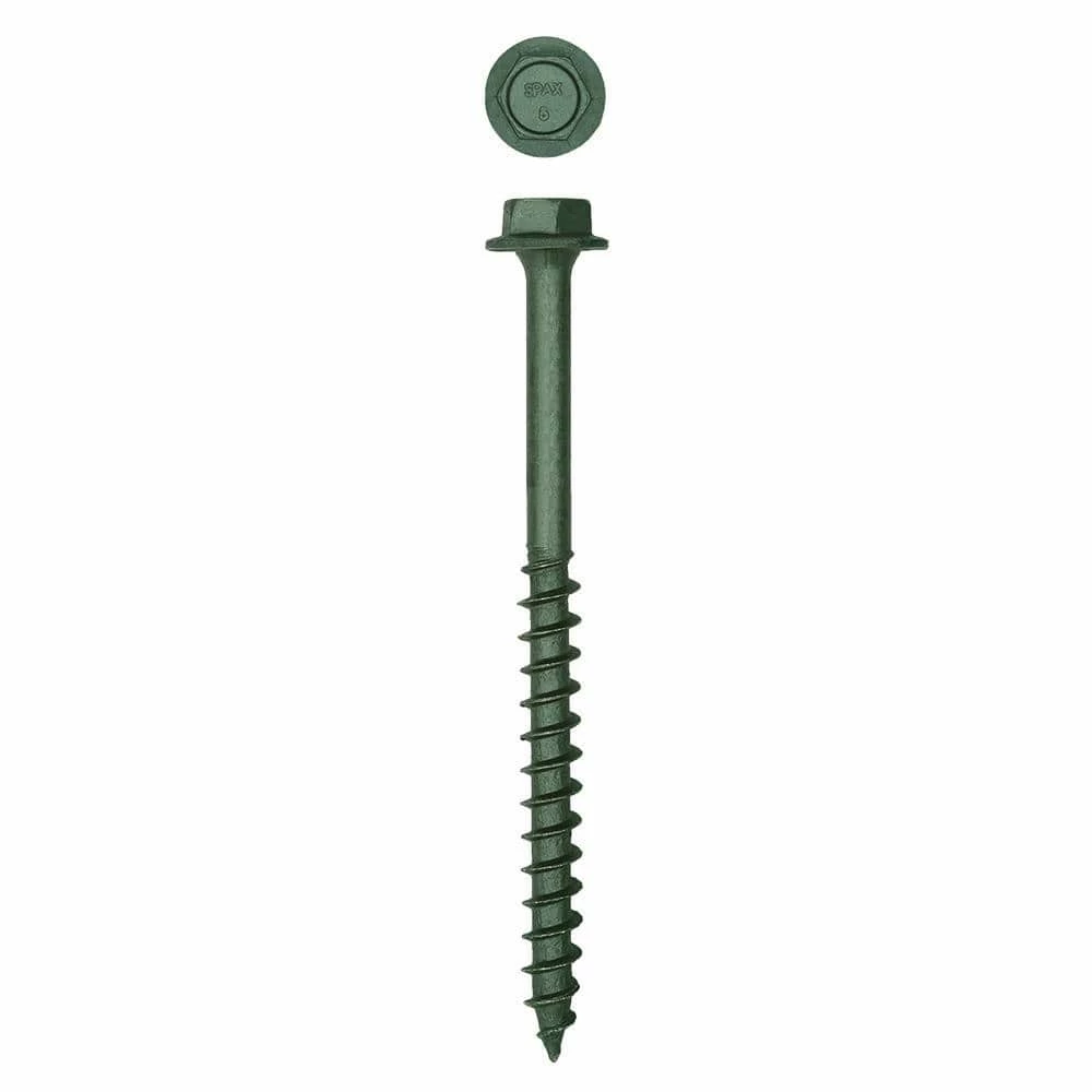 SPAX 3/8 in. x 5 in. Hex Drive Hex Head High Corrosion Resistant Coating PowerLag Screw 2 SPAX 3/8 in. x 5 in. Hex Drive Hex Head High Corrosion Resistant Coating PowerLag Screw - Image 2