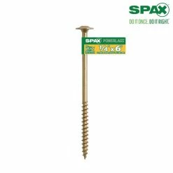 SPAX 1/4 in. x 6 in. Torx Powerlag T-Star Drive Washer Head Yellow Zinc Coated Lag Screw