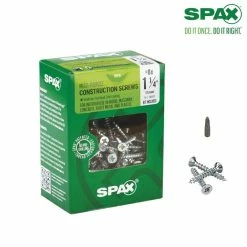 SPAX #8 x 1-1/4 in. Phillips-Square Drive Flat Head Full Thread Zinc Coated Multi-Material Screw (240 per Box) -Laurey Sales spax wood screws 4101010400324 76 1000