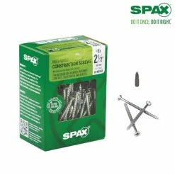 SPAX #8 x 2-1/2 in. Zinc Coated Phillips-Square Drive Flat Undercut Full Thread Multi-Purpose Screw (1 lb. Box) 7 SPAX #8 x 2-1/2 in. Zinc Coated Phillips-Square Drive Flat Undercut Full Thread Multi-Purpose Screw (1 lb. Box) -Laurey Sales spax wood screws 4101010400604 1d 1000